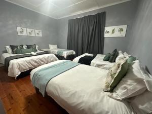 Zimmer mit 3 Betten in einem Zimmer in der Unterkunft The Owl on 5th in Port Elizabeth