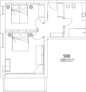 Načrt razporeditve prostorov v nastanitvi Francesin Active Hotel