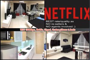 a magazine advertisement for a hospital room at Beach condos at Pico de Loro Cove - Wi-Fi & Netflix, 42-50''TVs with Cignal cable, Uratex beds & pillows, equipped kitchen, balcony, parking - guest registration fee is not included in Nasugbu