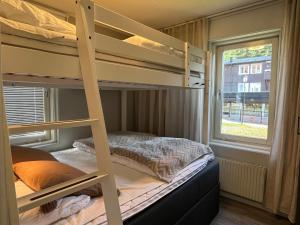 Ce lit superposé se trouve dans un dortoir doté d'une fenêtre. dans l'établissement Åre Travel - Mitt i Åre 2, à Åre