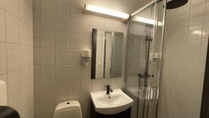 Koupelna v ubytování SamiCity Hotel As