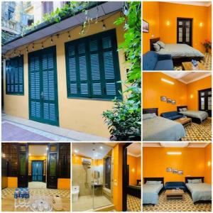 a collage of four pictures of a house at Old Quarter Autumn Hanoi in Hanoi
