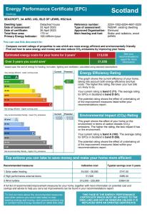 a screenshot of the energy performance certificate efo document at SEAcroft Licensed B&B and Restaurant in Aird Uig