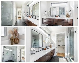 ナッシュビルにあるExtra Spacious 4 Bed / 4.5 Bath Music Row Homeの洗面台・鏡付きのバスルームの写真集 +52枚の写真