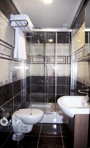 イスタンブールにあるGolden Pen Hotelのバスルーム(洗面台、トイレ、シャワー付)