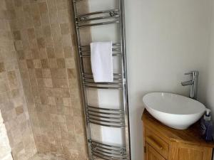 a bathroom with a shower and a toilet and a sink at Home in Dartmouth, Devon with Private Parking in Dartmouth