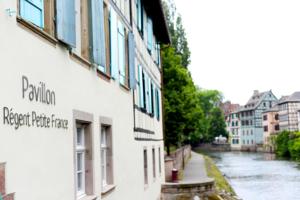 a view of a building with a river in the background at Pavillon REGENT PETITE FRANCE in Strasbourg