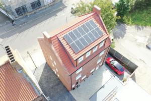 an overhead view of a building with a solar roof at Silk Hotel in Boston