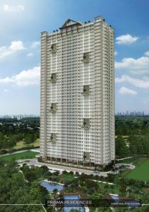 an overhead view of a tall white building at 1BR Prisma Residences DMCI Stylish Condo in Manila