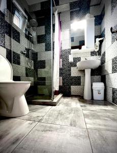 カリマネシュティにあるLa Mateoのバスルーム(シャワー、トイレ、シンク付)