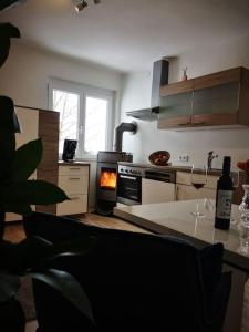 Кухня або міні-кухня у Apartment direkt am Weingut Garber