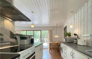 SpidsegårdにあるStunning Home In Nex With Kitchenのキッチン(白い家電製品、カウンタートップ付)