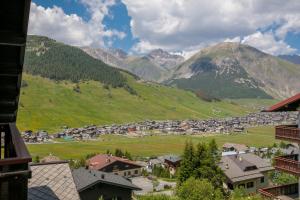 a village in a valley with mountains in the background at Arianna - Happy Rentals in Livigno
