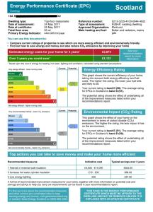 a screenshot of the emergency performance certificate efrov document at Isla Way Stays in Keith