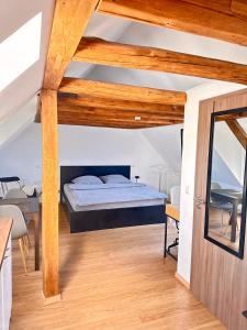 เตียงสองชั้นในห้องที่ 1 Zimmer Wohnung DG mit Klimaanlage und kleinen Balkon