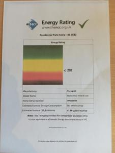 a ticket for an energy rating with a screenshot of the energy rating at MAC Skyline Lodges in Balloch