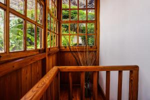 a room with windows and a vase with grass in it at Casa Yeyo, Lomo Bermejo in Santa Cruz de Tenerife