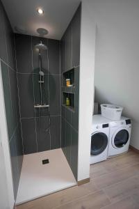 bagno con lavatrice di Appartement centre - La Gacilly a La Gacilly