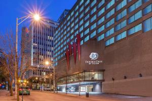 a building with a sign on the side of it at DoubleTree by Hilton Hotel Nashville Downtown in Nashville