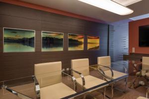 Hilton Geneva Hotel and Conference Centre的电视和/或娱乐中心
