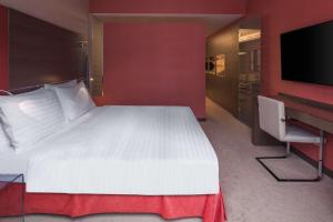 Hilton Geneva Hotel and Conference Centre的电视和/或娱乐中心