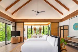 Hilton Maldives Amingiri Resort & Spa的电视和/或娱乐中心