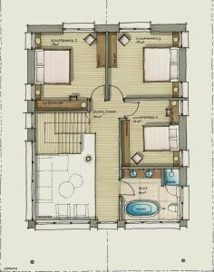 a floor plan of a bathroom with at Chalet DEIN BICHLBACH 8 Personen in Bichlbach