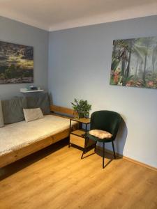 a room with a couch and a chair and a table at Apartman Centrum in Jičín