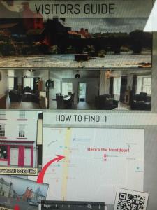 eine Collage mit Fotos eines Zimmers mit einer Karte in der Unterkunft Perfect Apartment in ideal location in Ennistymon