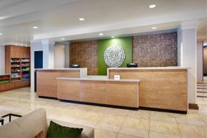 a lobby of a hospital with a reception desk at Fairfield Inn & Suites by Marriott Albany in Albany