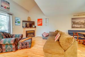 a living room with a couch and a fireplace at Incline Village Retreat Near Skiing and Beaches in Incline Village