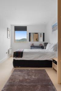 a bedroom with a large bed and a window at By the Bridge by Toppo in Inverness