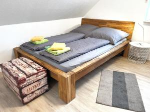 Postel nebo postele na pokoji v ubytování Ferienhaus am See