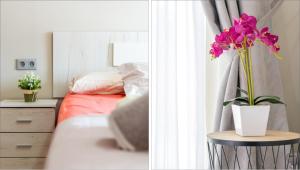 Postel nebo postele na pokoji v ubytování TuristMar - Acogedor apartamento a solo 50m de la Playa, Salou