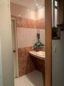 ロハにあるMini suiteのバスルーム(洗面台、鏡付)