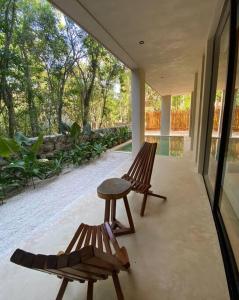 Jardí fora de Apartment with private pool Tulum