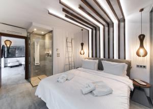 Postel nebo postele na pokoji v ubytování Apanemia Luxury Villa, Lefkada