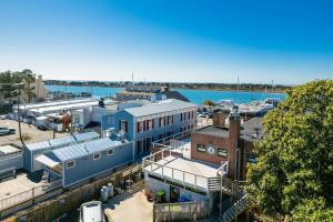 an aerial view of a city with a harbor at Why Knot Getaway…Rooftop with WaterView! Unit F in Beaufort