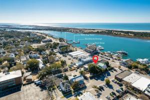 an aerial view of a harbor with a marina at Why Knot Getaway…Rooftop with WaterView! Unit F in Beaufort