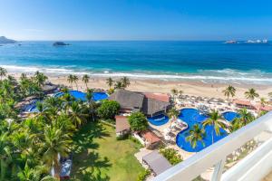 an aerial view of the resort and the beach at Krystal Ixtapa in Ixtapa