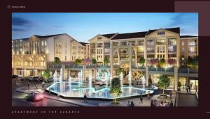 a rendering of an apartment complex with a fountain at Alzahaby Grand Apart in Serdivan