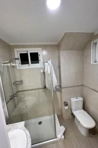 ein Bad mit einer Dusche, einem WC und einem Waschbecken in der Unterkunft Fantástico piso en Benidorm in Benidorm