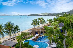 an aerial view of the beach and the resort at Bandara Spa Resort & Pool Villas, Samui in Bophut