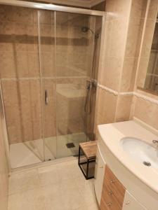 a bathroom with a shower and a sink at Flat in Castellon in Castellón de la Plana