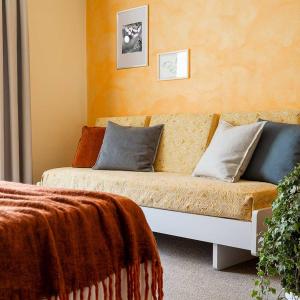 キエーザ・イン・ヴァルマレンコにあるMeublè La Betullaのソファ(枕付)が備わる客室です。