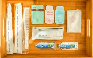 a drawer filled with different types ofurance products at Hotel MARE in Busan +22 photos