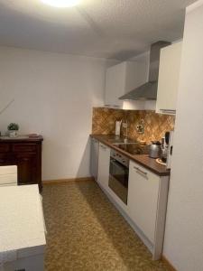 Η κουζίνα ή μικρή κουζίνα στο Ferienwohnung Saarpromenade
