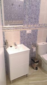 a bathroom with a sink and a toilet at Antonio Fernández Playa in Conil de la Frontera