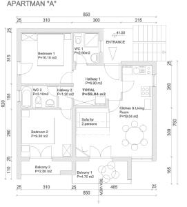 Plán poschodí v ubytovaní Apartments Vucak