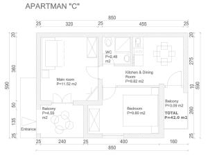Plán poschodí v ubytovaní Apartments Vucak